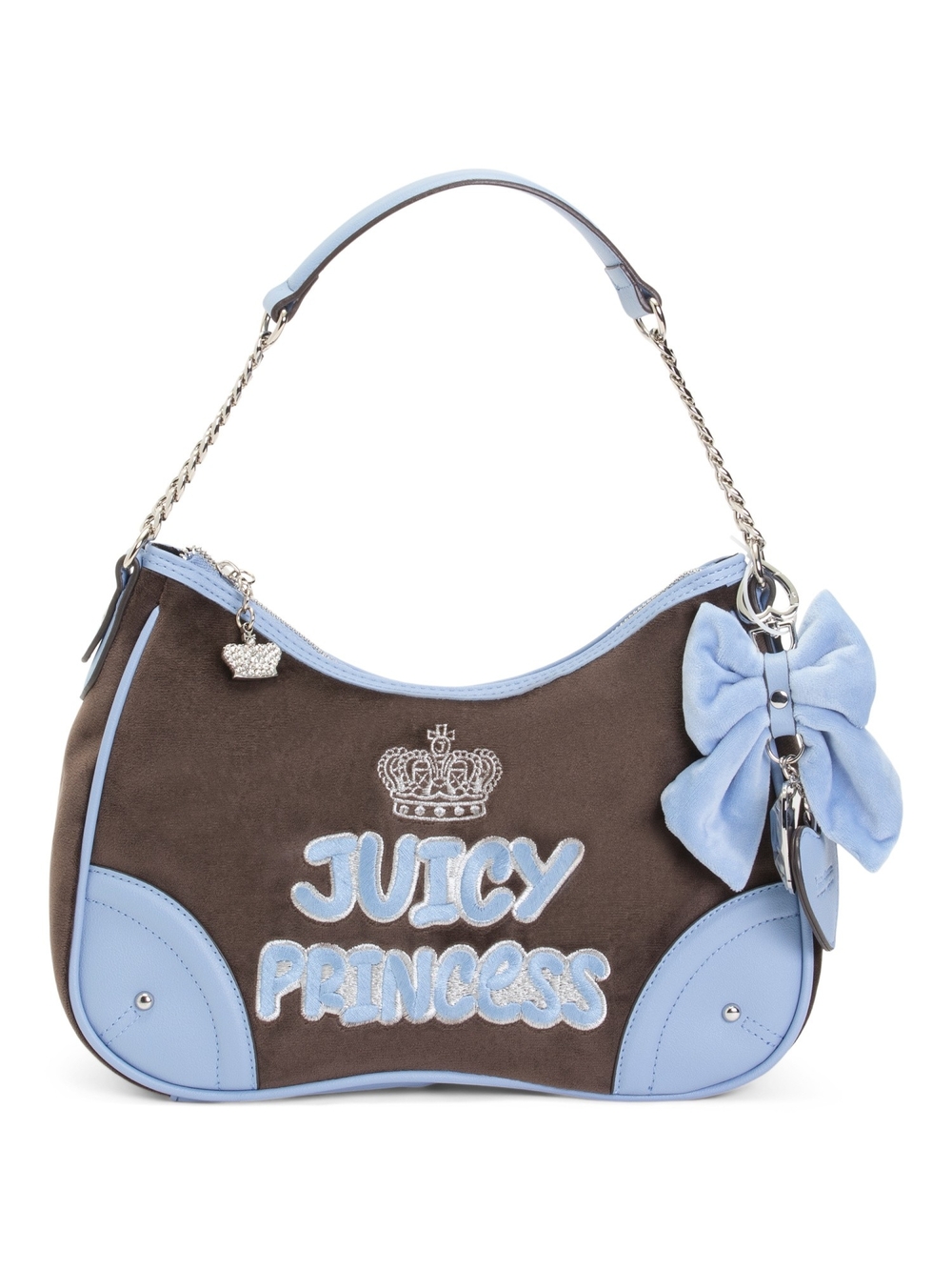 Juicy Couture Brown and Light Blue Juicy Princess Shoulder Bag